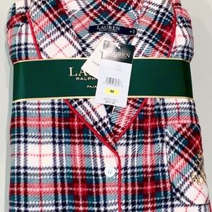 NWT $75 RALPH LAUREN Red White TARTAN PLAID PJs